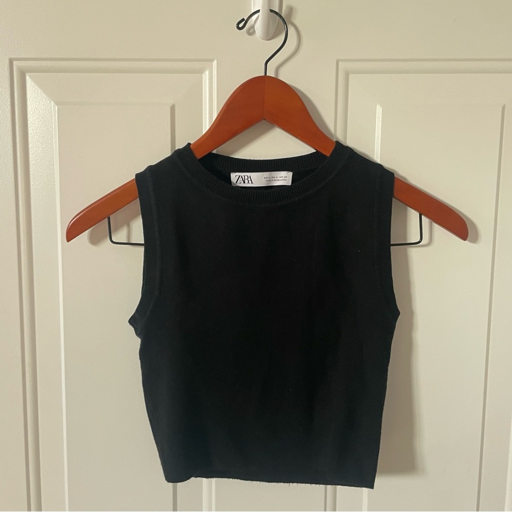 Zara Classic Black Knit Top